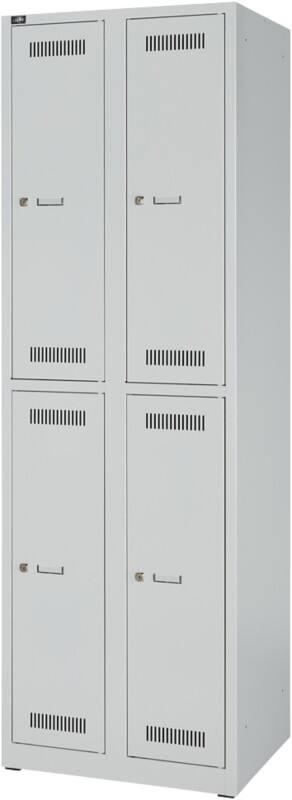 Bisley Light LIGHT Stahl Schließfach 2 Türen 2 abteile Schlüssel 600 x 500 x 1.850 mm Hellgrau