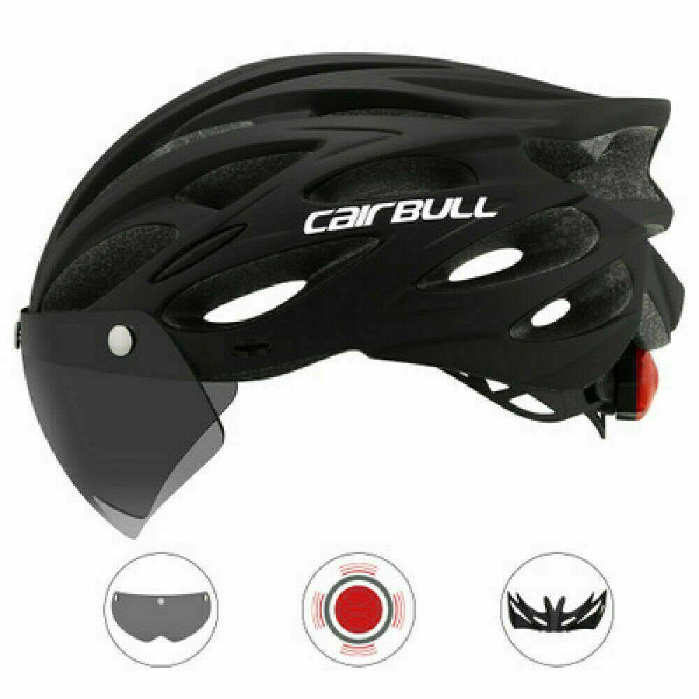 meeteu Fahrradhelm Fahrradhelm mit Schutzbrille Visier (Schutzhelm, Radhelm), mit Schutzbrille Visier,54-61 cm