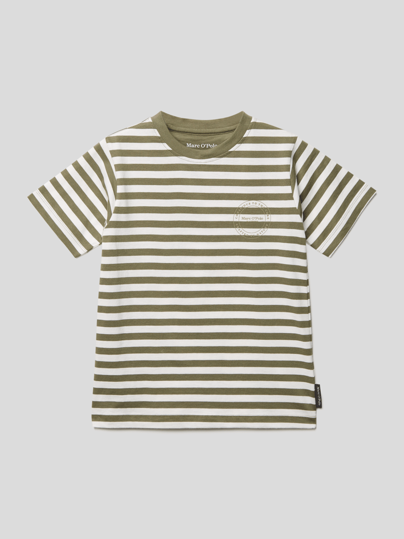 T-Shirt mit Streifenmuster in ecru