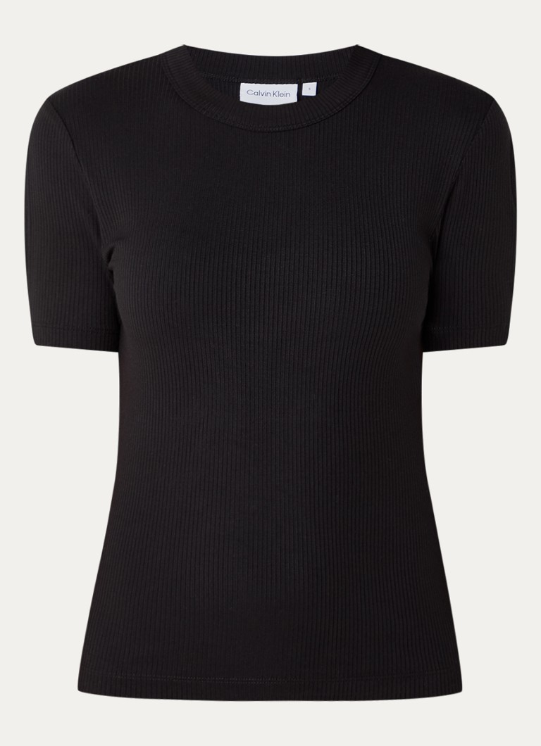 Calvin Klein T-shirt with ribbed structure and cut-out detail