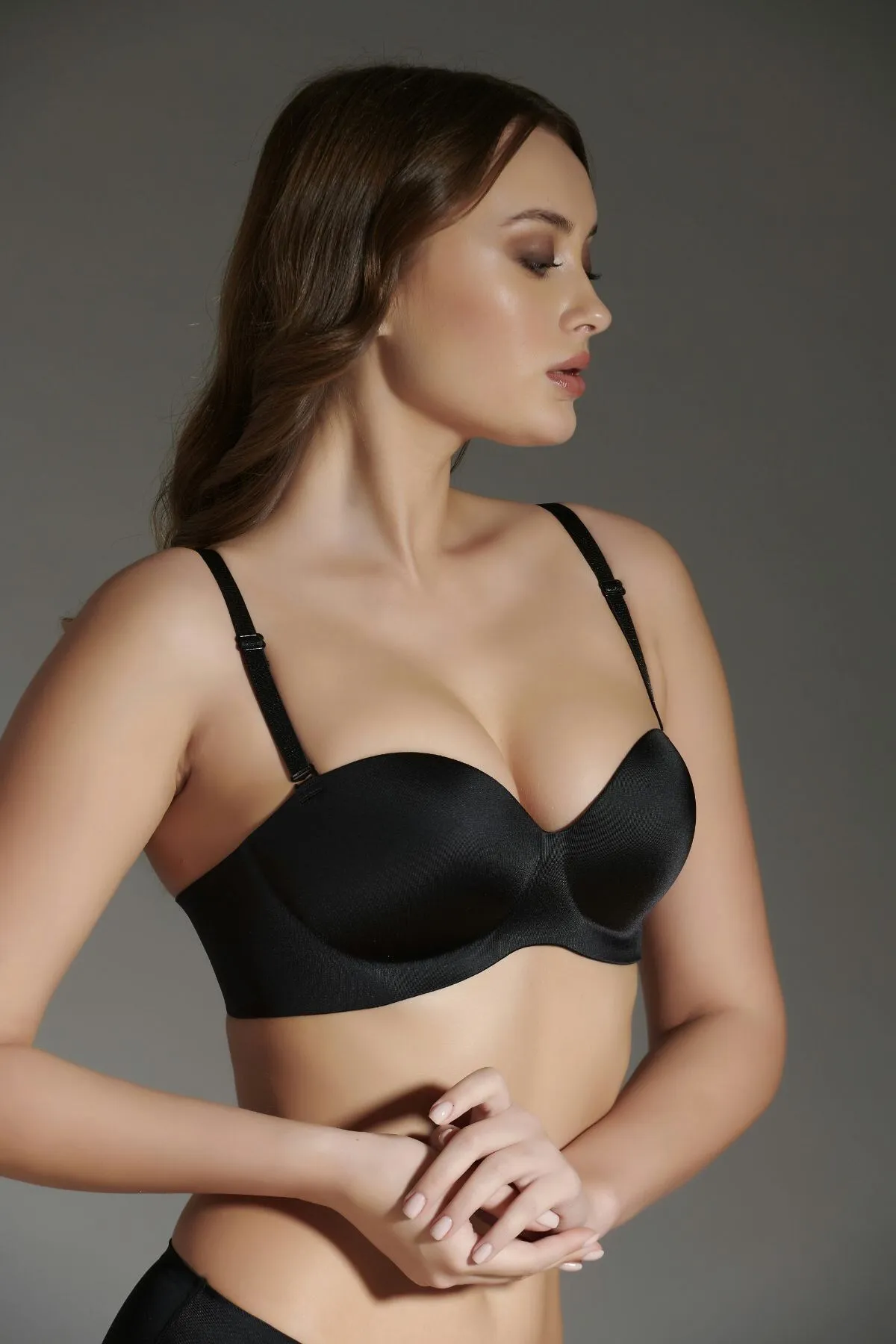 C&City  Unterstützte Laser Soft Cap Strapless C16055 Schwarz