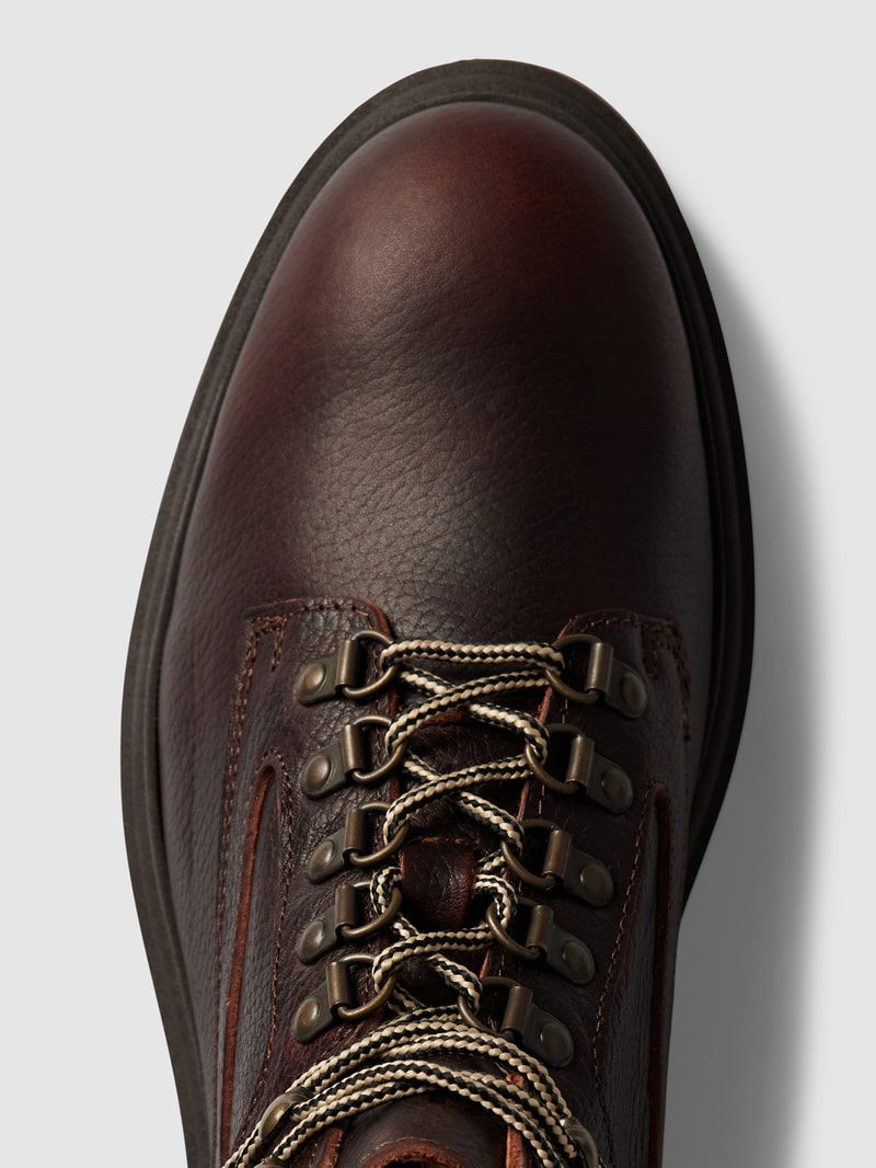 Boots aus Leder Modell 'SLHANDY LEATHER HIKING' in mittelbraun