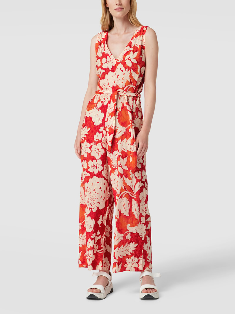 Jumpsuit mit floralem Allover-Muster Modell 'Nora' in orange