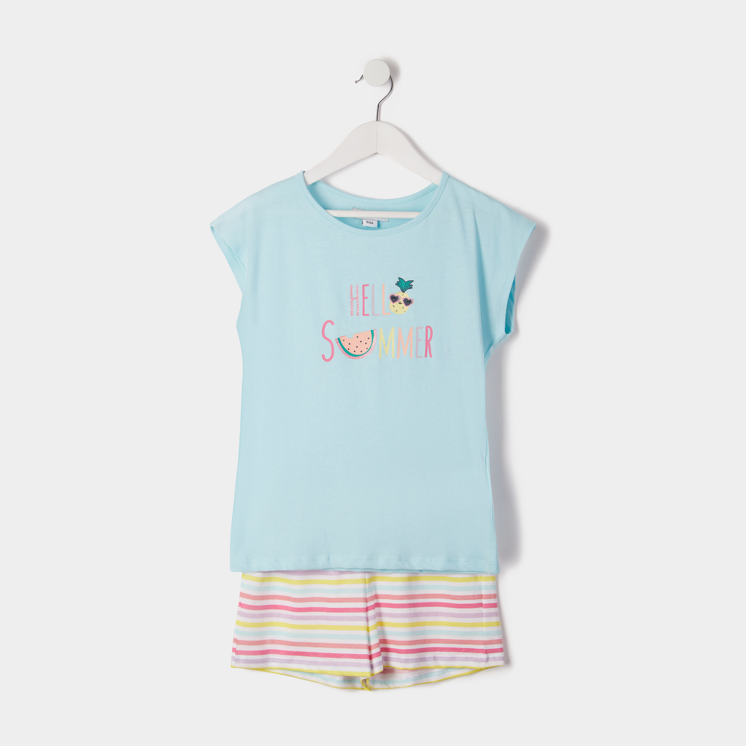 Ensemble pyjama bleu turquoise fille | La Halle