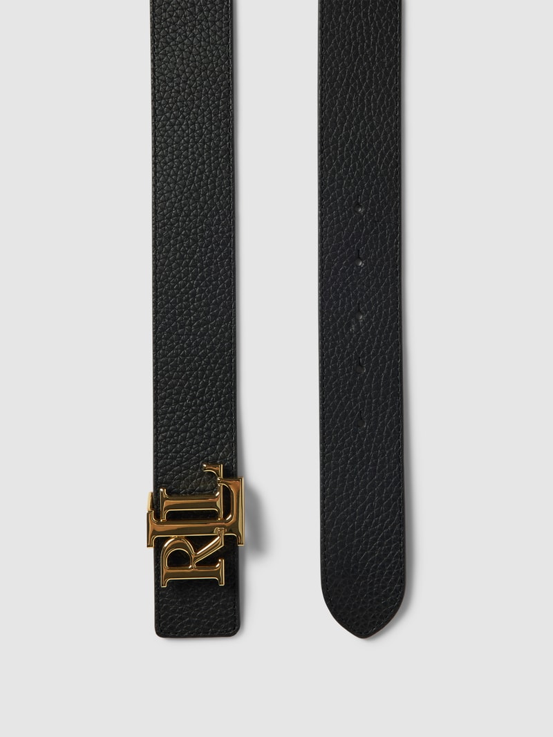 Ledergürtel mit Pinschließe in metallic in schwarz
