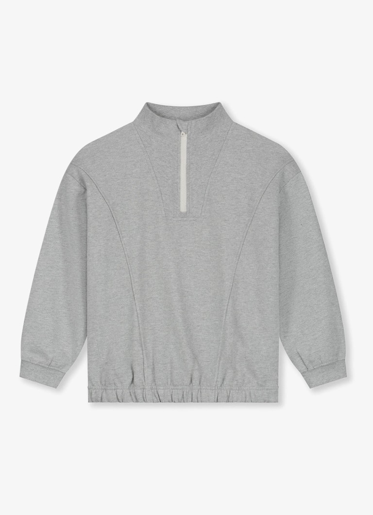 Suéter Gray Label com meio zíper, confeccionado em algodão orgânico.