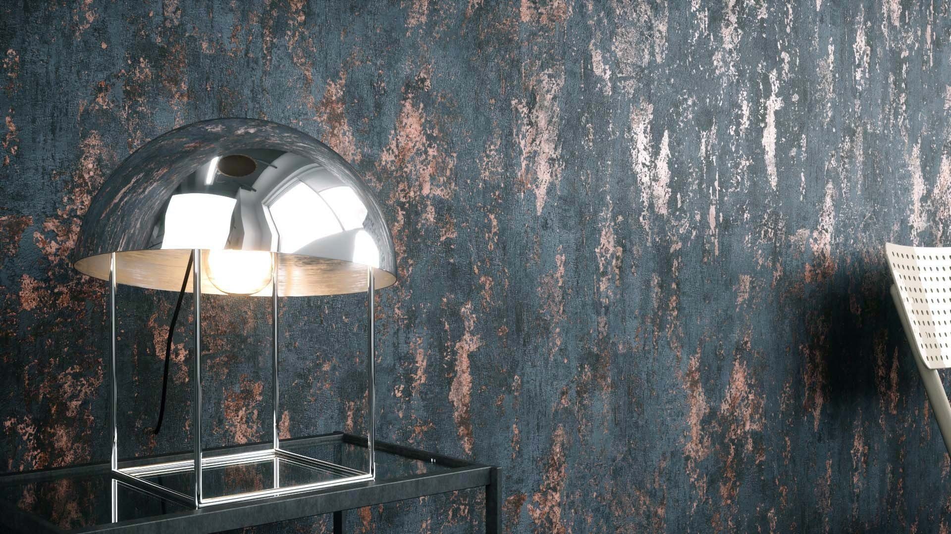 Newroom Vliestapete, Tapete, Braun, Bronze, Beton, Anthrazit Tapete Wohnzimmer Flur Wallpaper Vlies