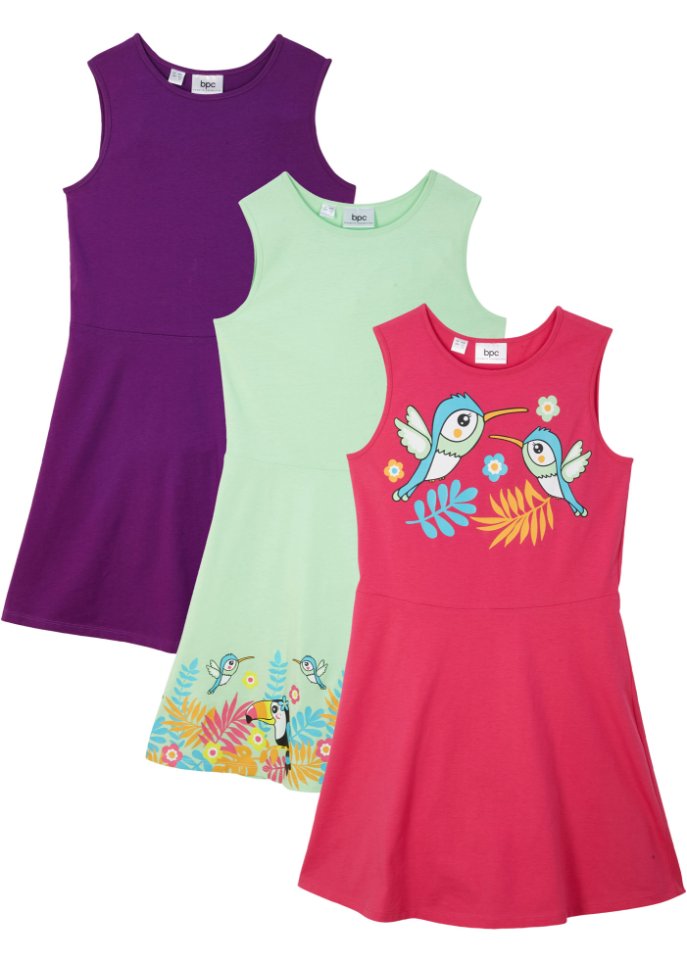 Mädchen Jerseykleid (3er Pack)