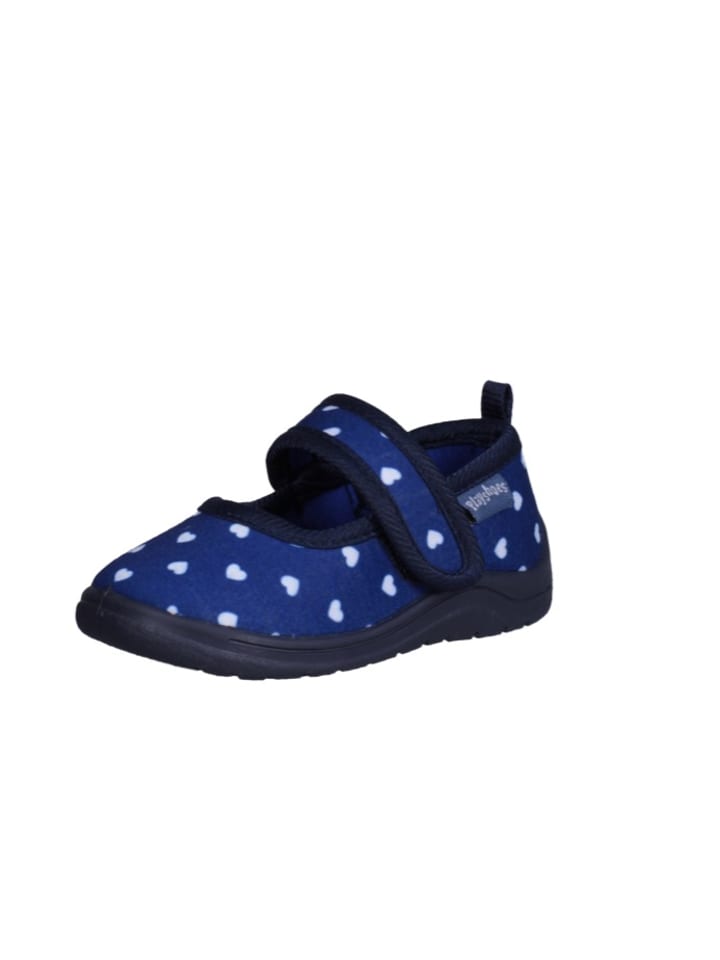 Playshoes Hausschuh Herzchen in Marine günstig kaufen