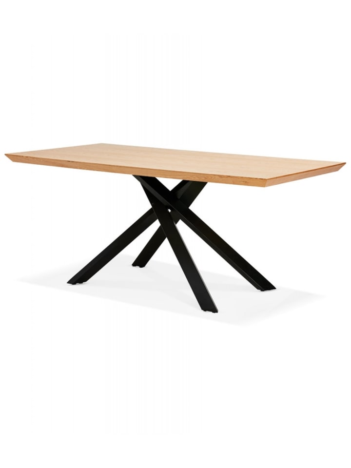 KADIMA DESIGN Esstisch WALABY Industriedesign | Designer Esszimmertisch in Beige-Schwarz günstig kaufen onesize