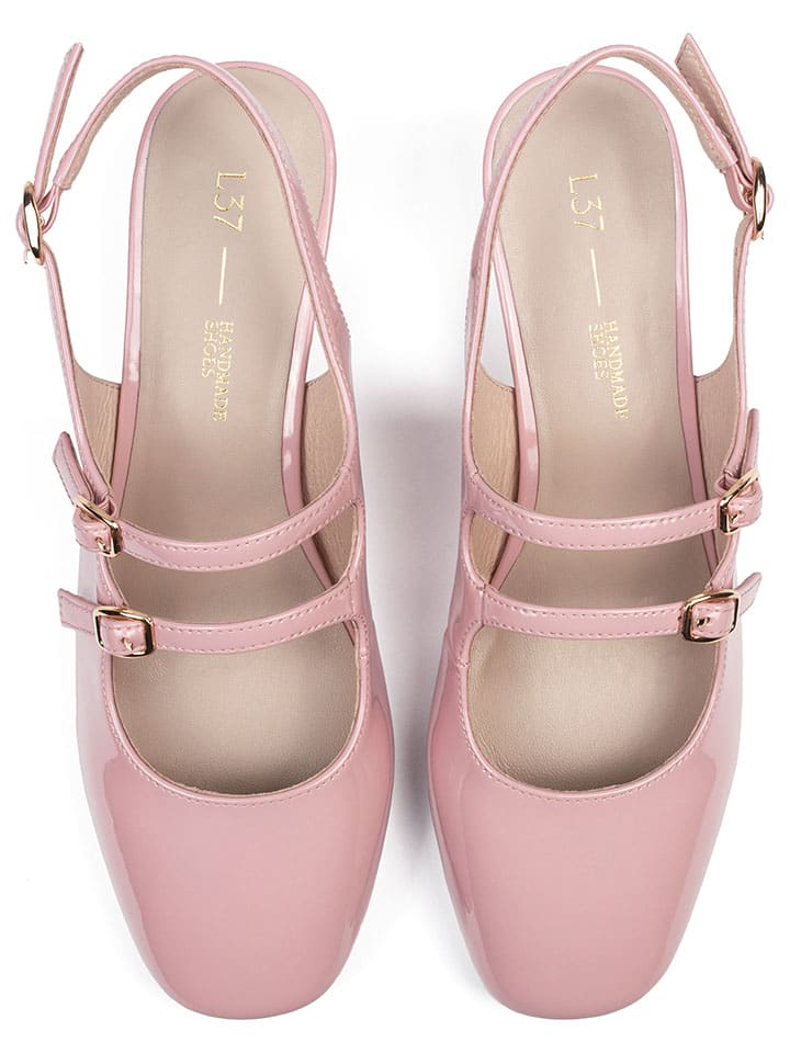 loft37 Leder-Slingpumps in Rosa günstig kaufen