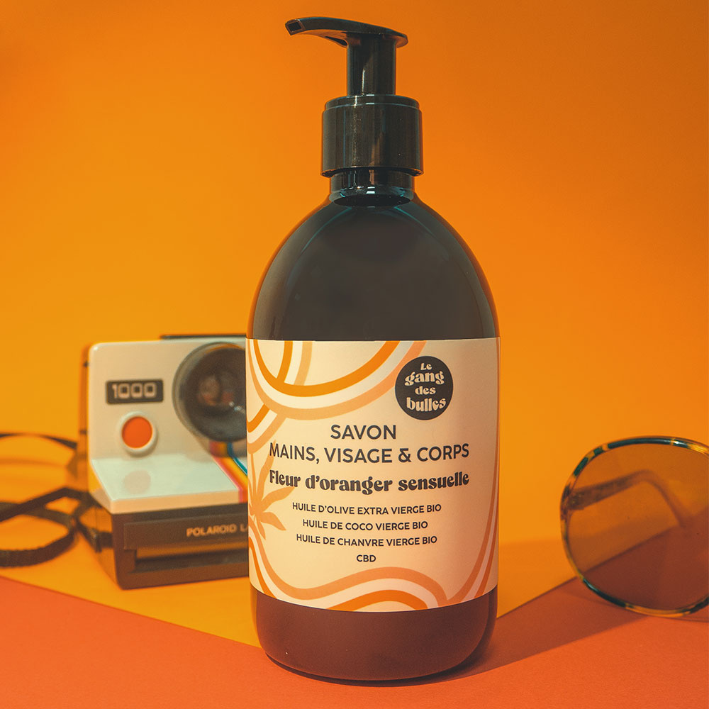 le gang des bulles Savon mains, visage & corps - fleur d’oranger sensuelle - 500 ml Savon