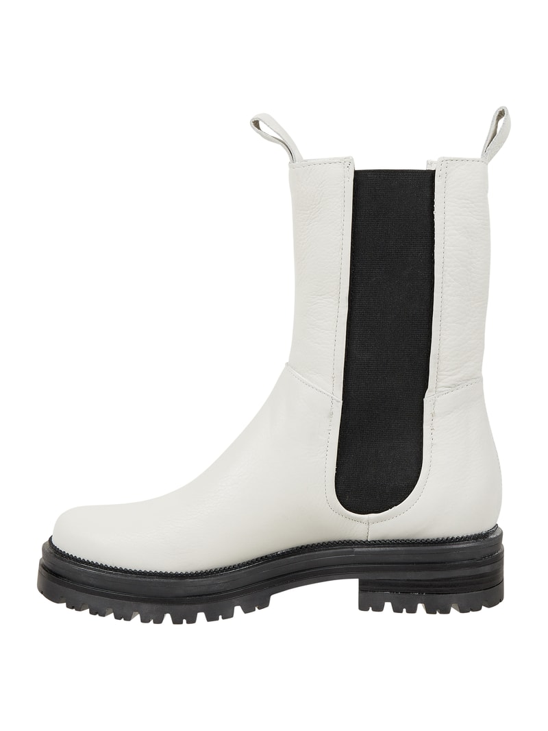 Chelsea Boots aus Leder in weiß