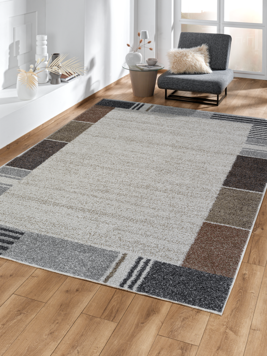 Webteppich Kalahari Weiß-Braun-Braun 80 x 150 cm