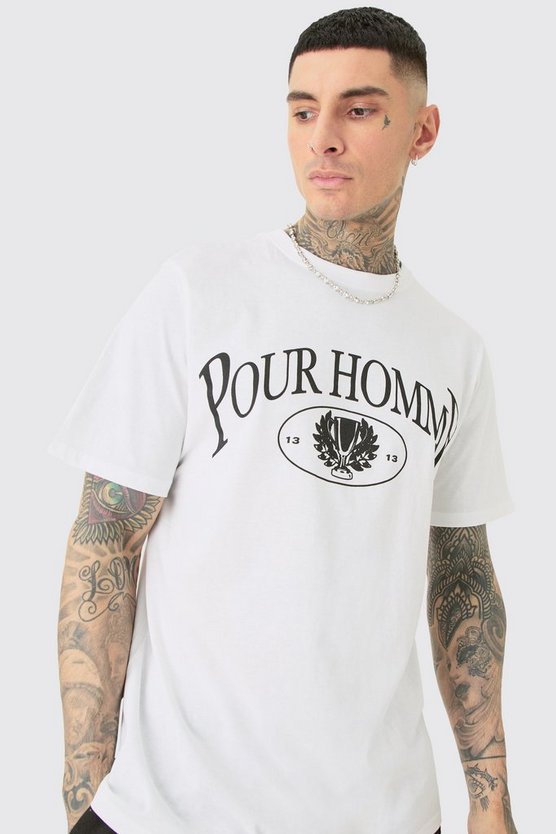 Tall T-Shirt mit Pour Homme Print & Shorts