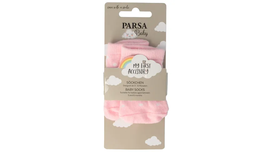 PARSA Beauty Baby Söckchen rosa mit weißen Punkten Rosa mit weißen Punkten