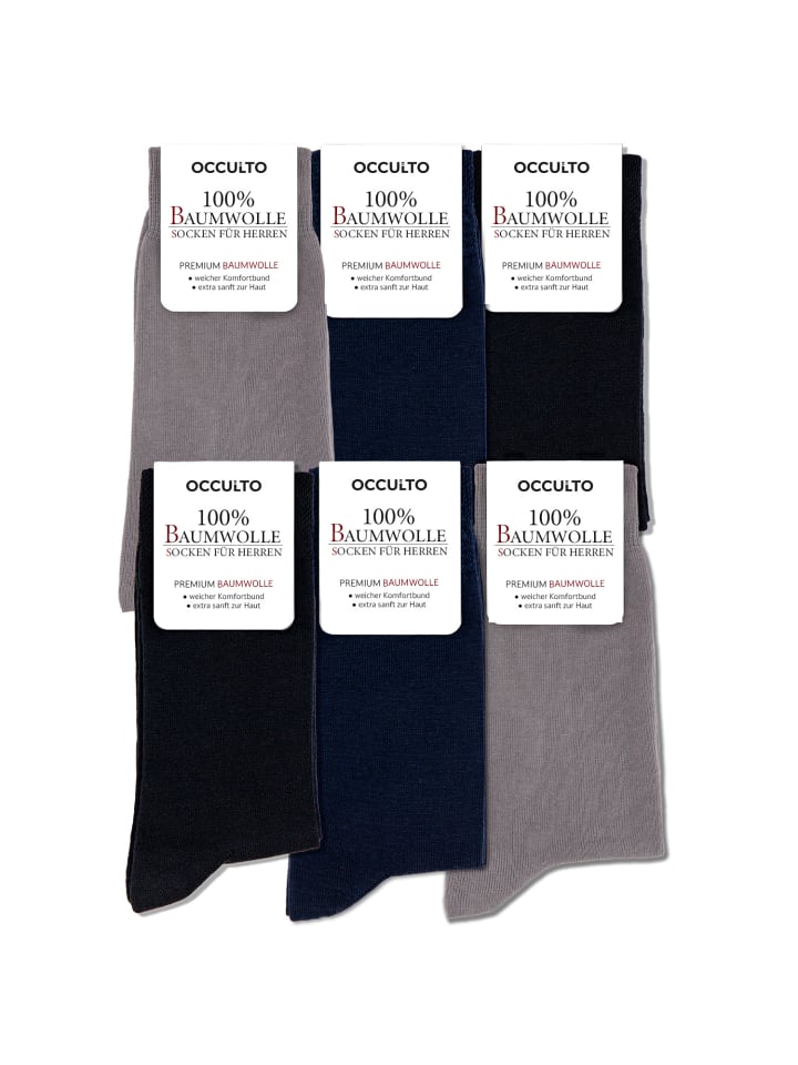 Occulto 6er Pack 100% Baumwollsocken Roland in Blau-Mix günstig kaufen