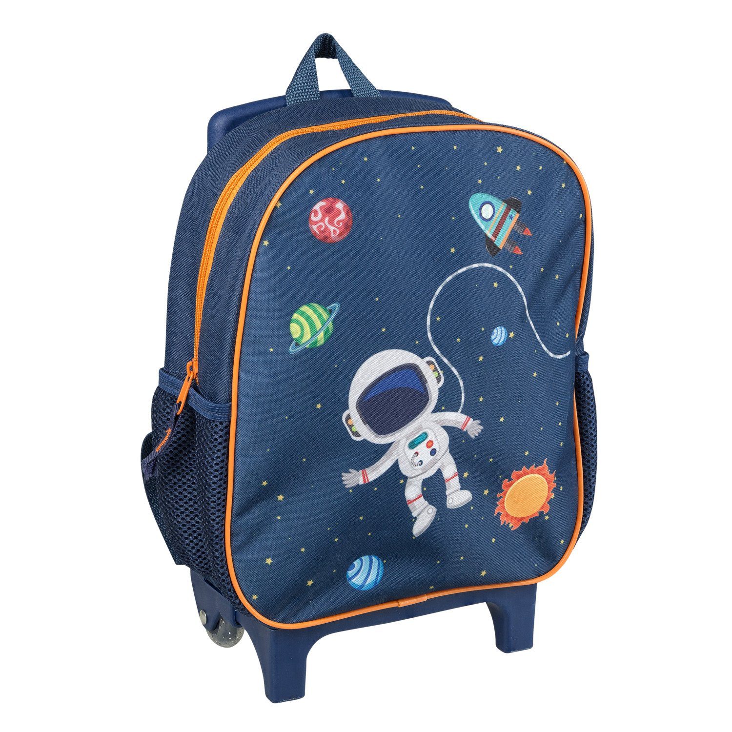 Idena Kofferrucksack Idena 20068 - Rucksack Trolley mit 2 Glitter Rollen, für Kinder, dunke