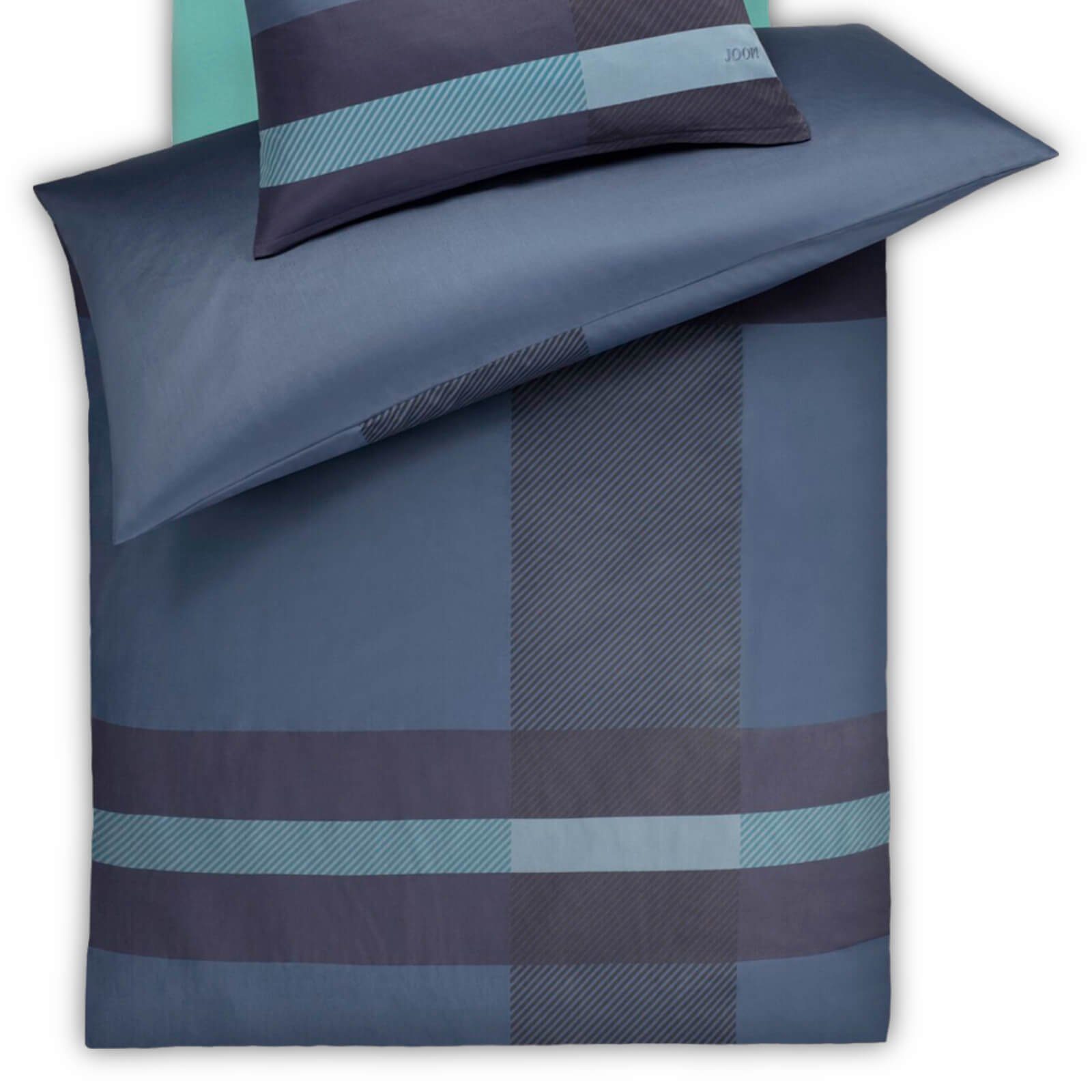 Bettwäsche Modern 4104 2 Ocean, Joop!, Mako-Satin, 2 teilig, Linien, Gestreift, Logo