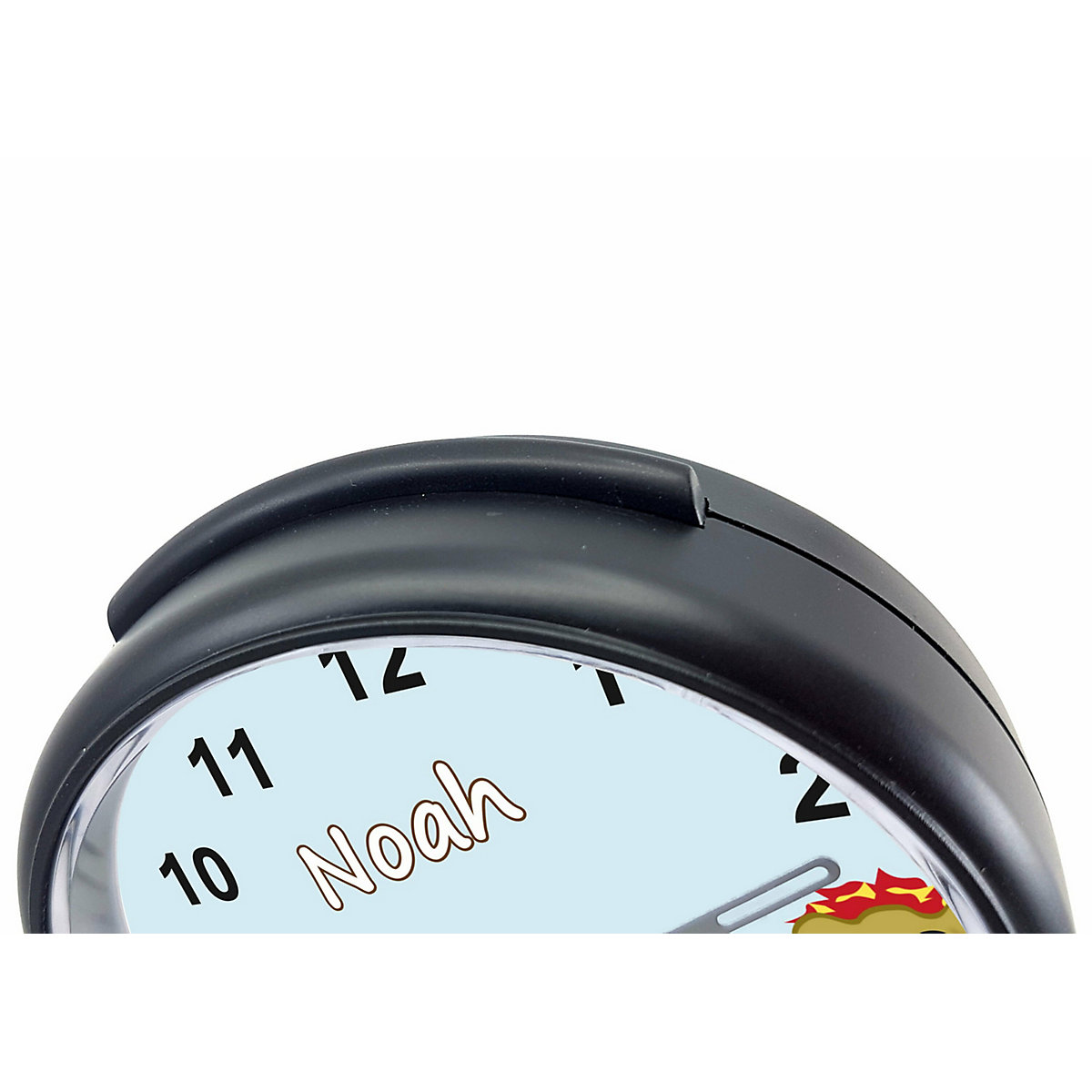 Kinder Funkwecker personalisiert mit Namen Drache Atom-/Funkuhr, 12-Stunden-Anzeigeformat, Schlummerfunktion, Nachtlicht, Geräuschlos/Ohne Ticken