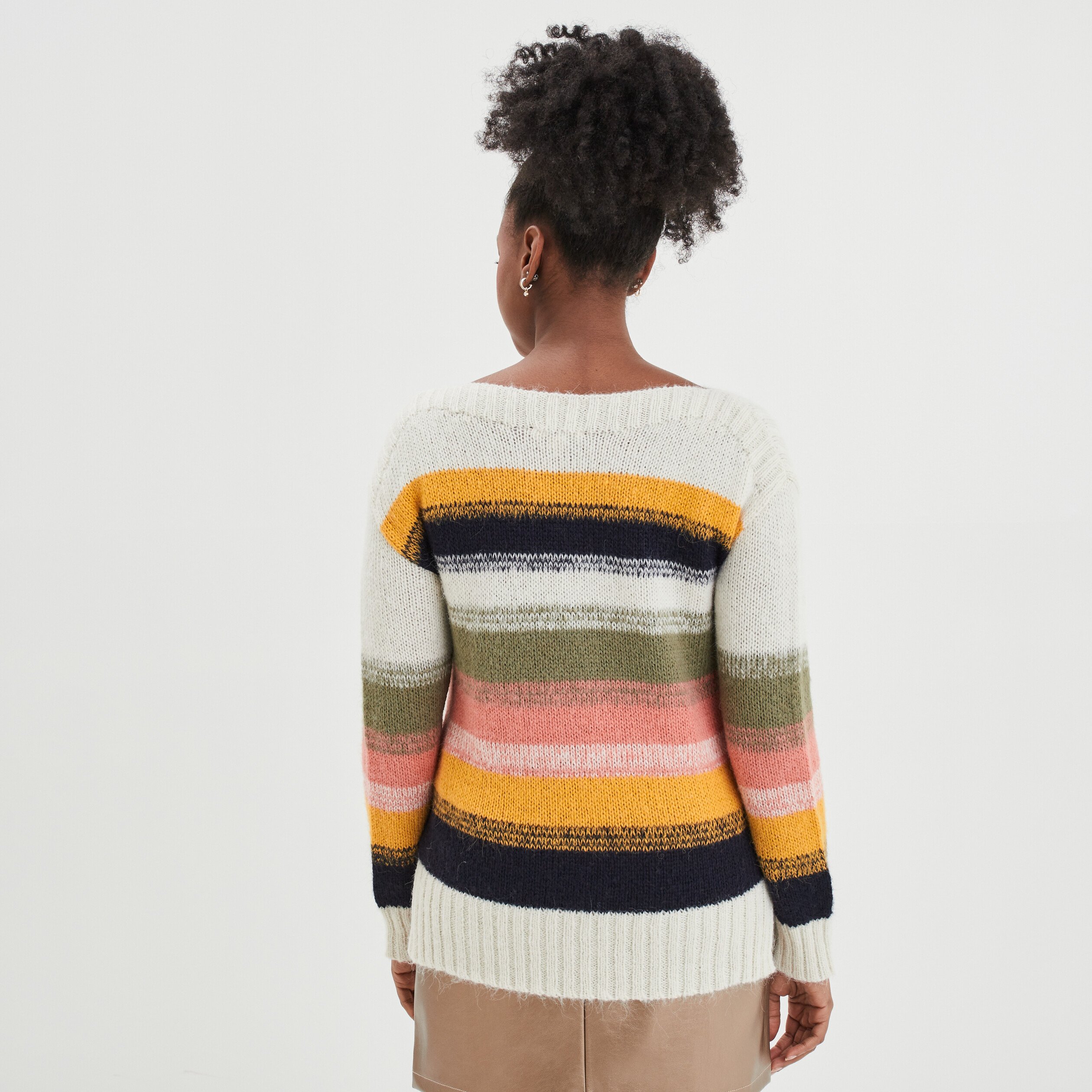 Pull manches longues blanc femme | La Halle