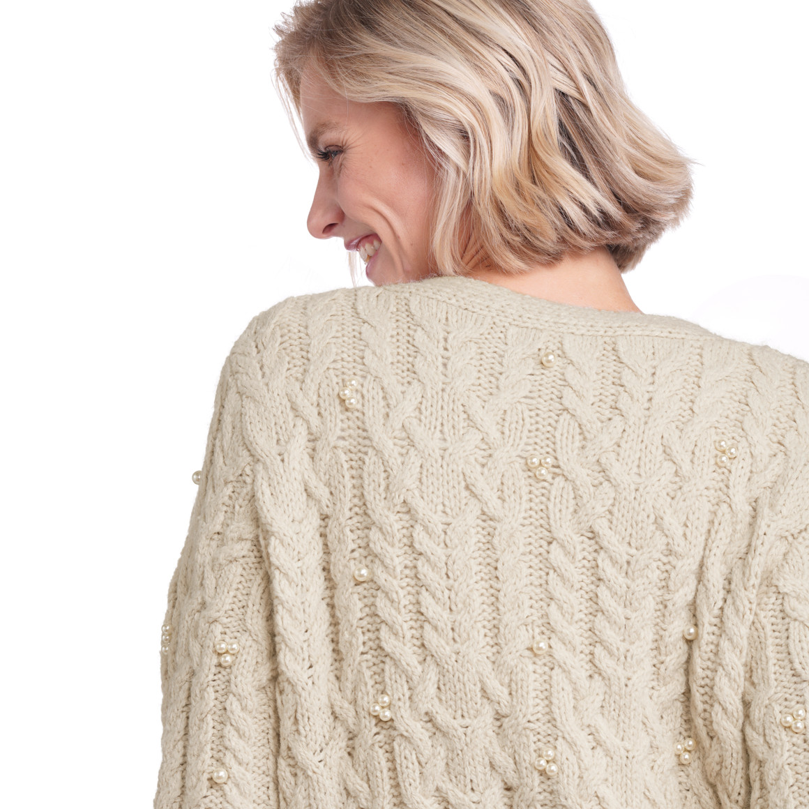 Damen Strickjacke mit Perlen