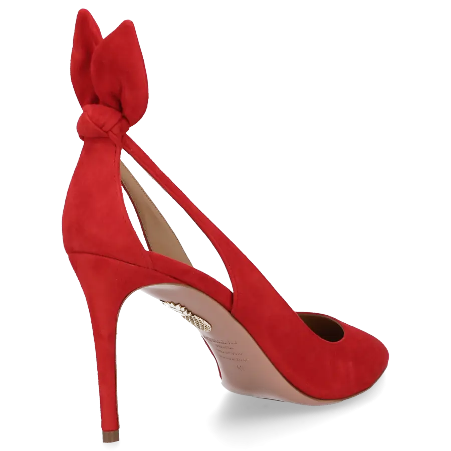 Aquazzura - Pumps BOW TIE 85 Veloursleder - rot