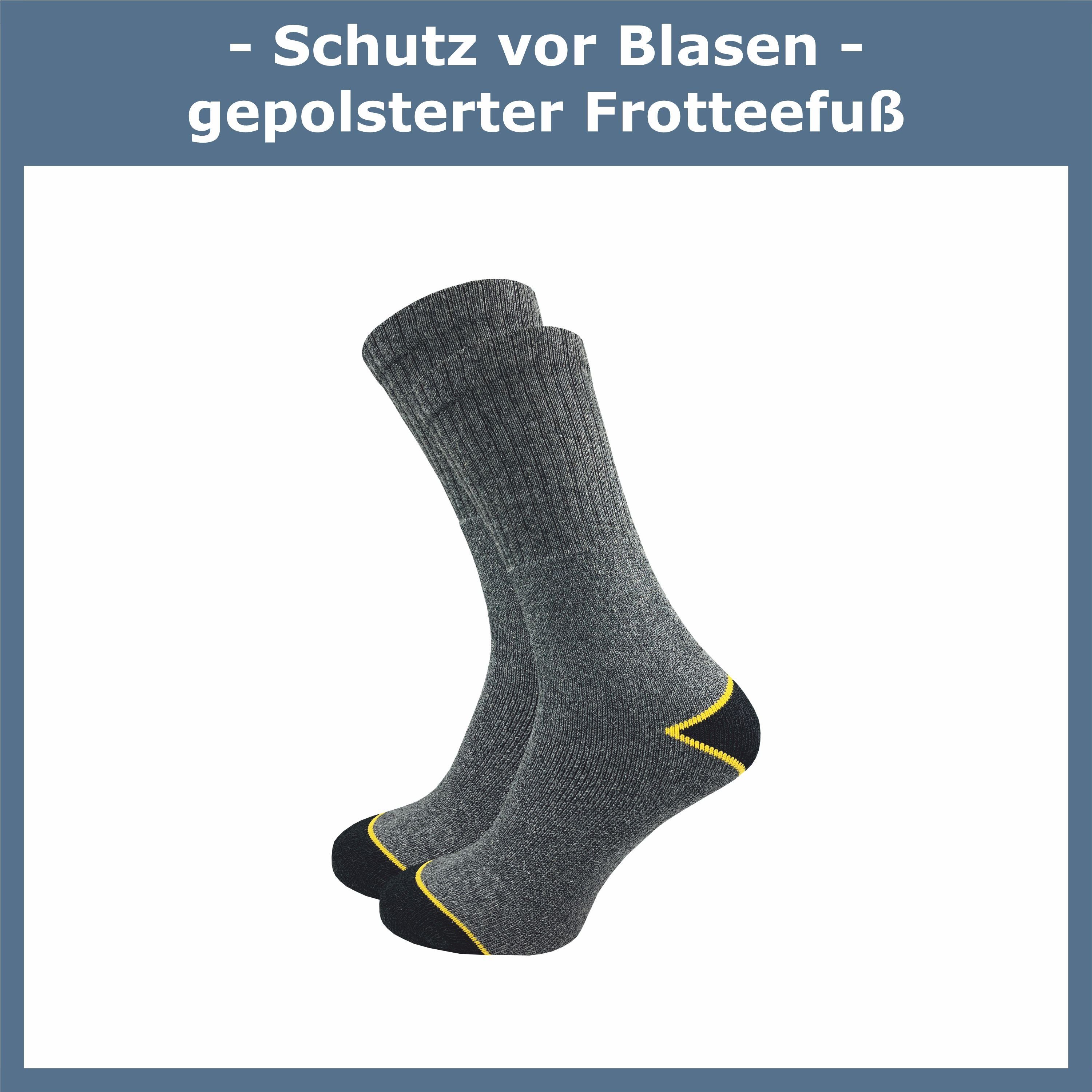 GAWILO Arbeitssocken für Herren mit atmungsaktiver Baumwolle gegen Schweißfüße (12 Paar) Ideal für Sicherheitsschuhe - mit stabilisierendem Rippschaft