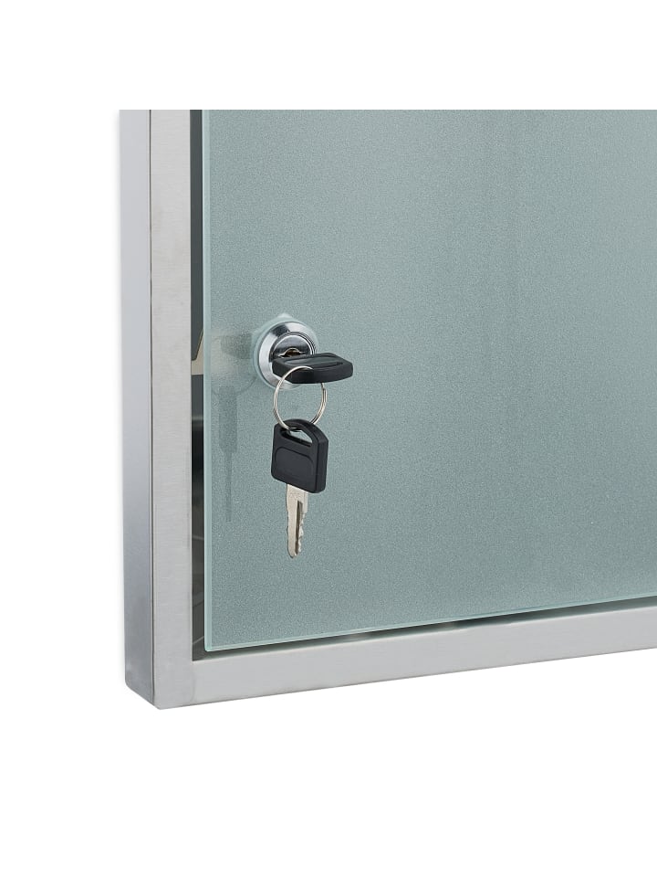 relaxdays Medizinschrank in Silber - (B)30 x (H)45 x (T)17,5 cm günstig kaufen onesize