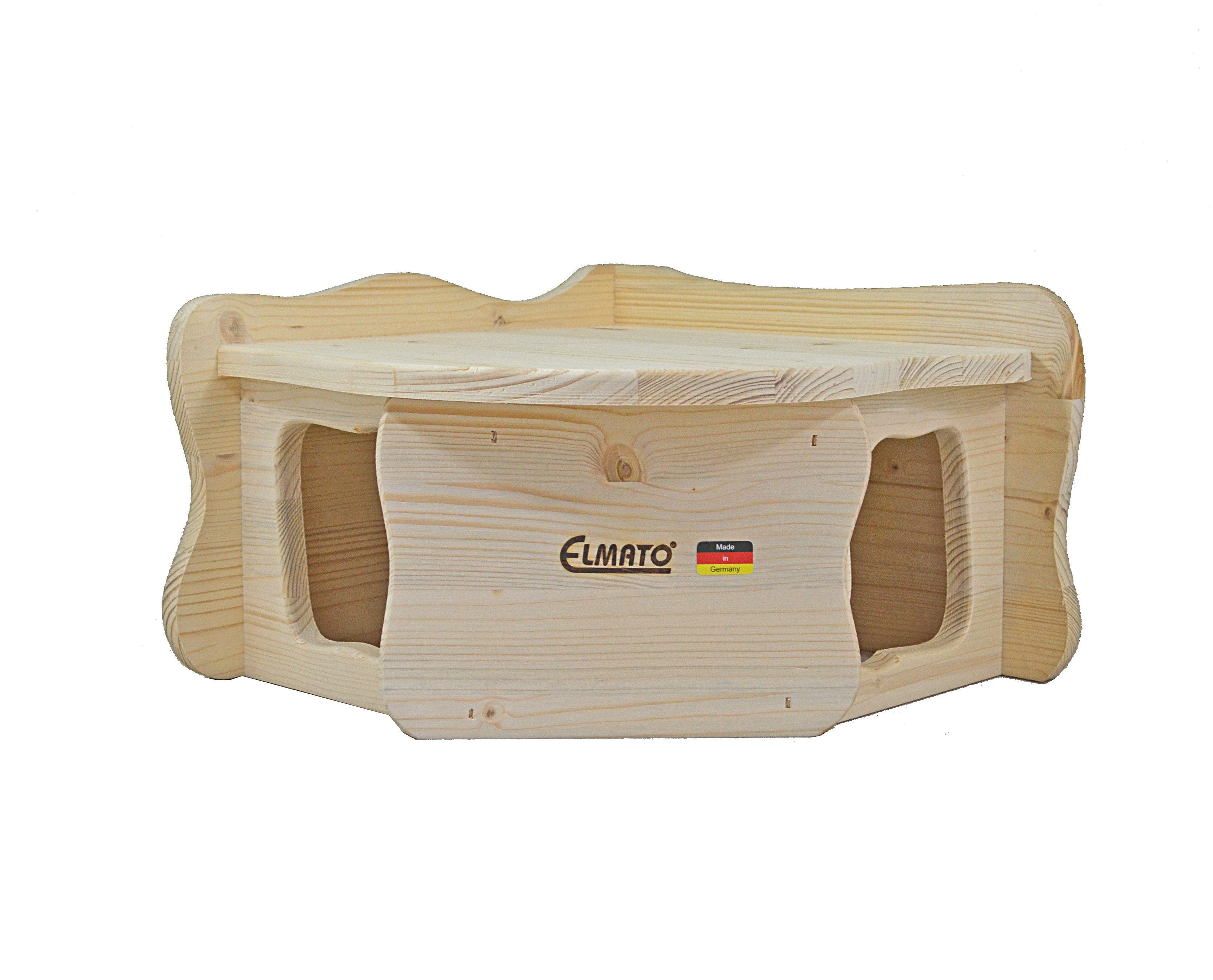 ELMATO Nagerhaus Elmato 12900 Eckhaus Malaga Nagerhaus, Softline Massivholz, 32x32x20cm