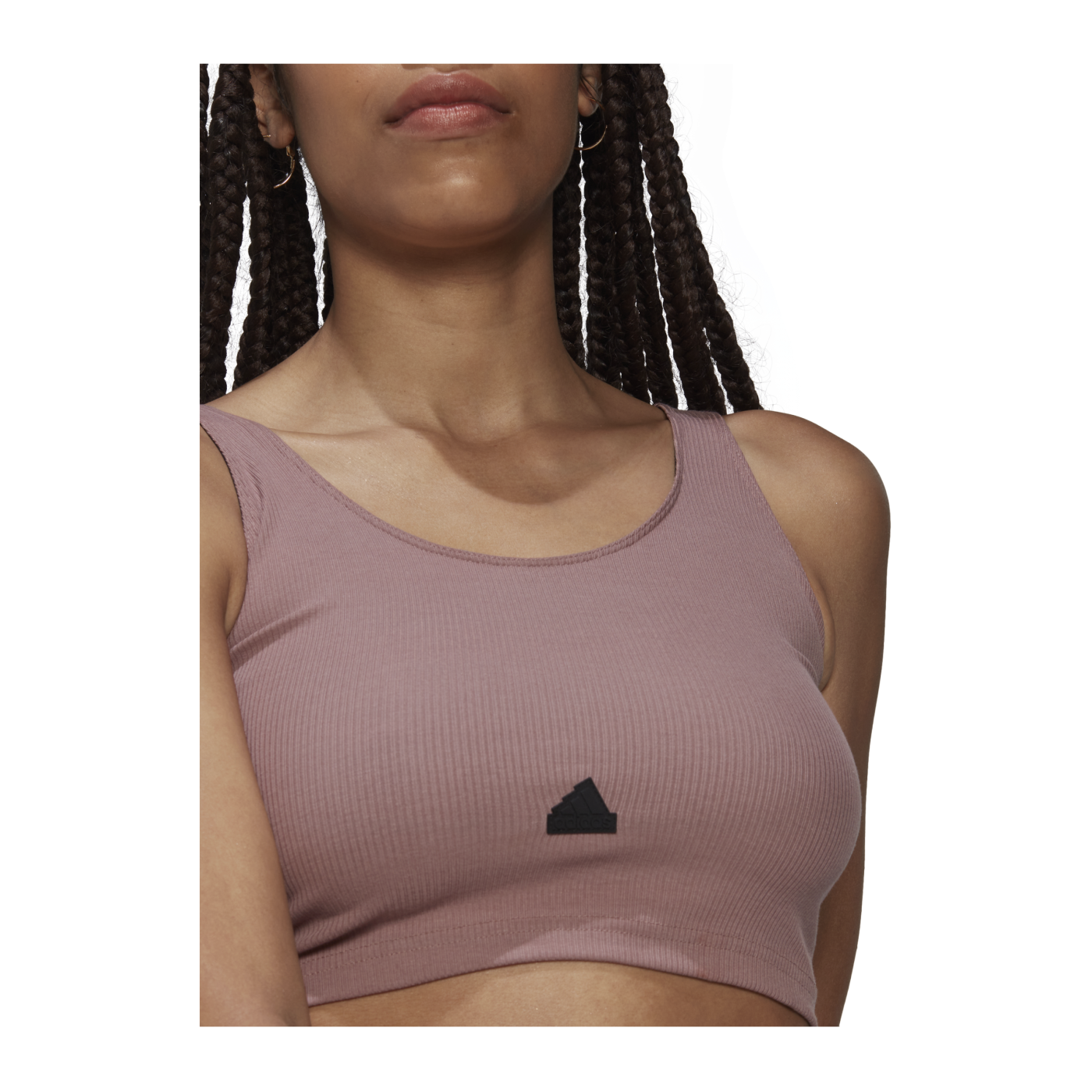 adidas New Rib Crop Top Damen Schwarz