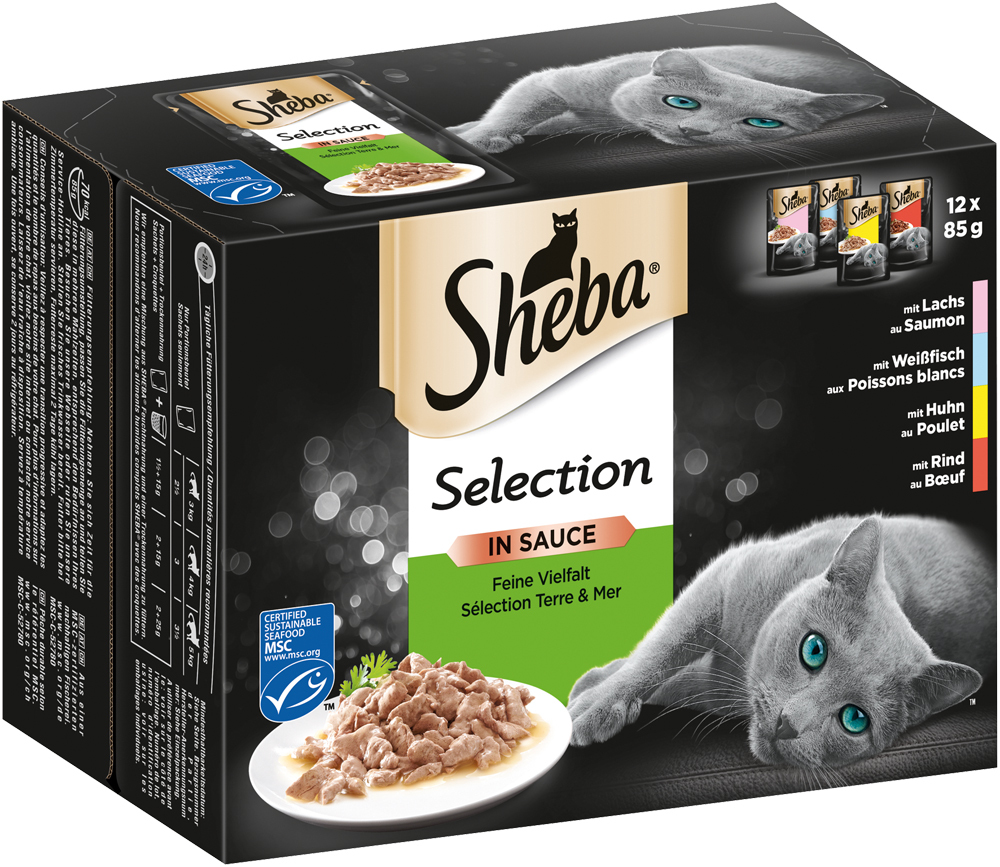 Sheba Nassfutter Sheba Selection in Sauce 12x85g Feine Vielfalt (MSC)