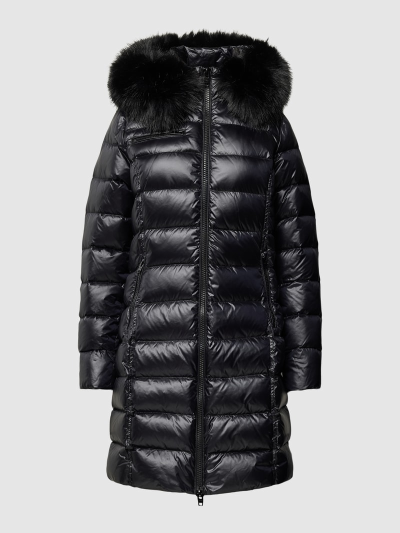 Daunenjacke mit Kunstfellbesatz Modell 'CATI' in schwarz
