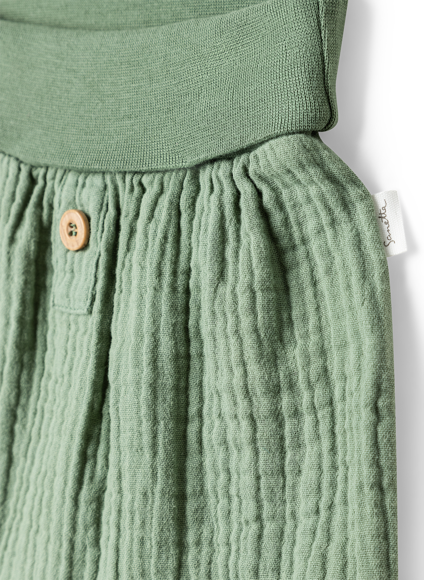 Baby-Shorts Grün aus Musselin