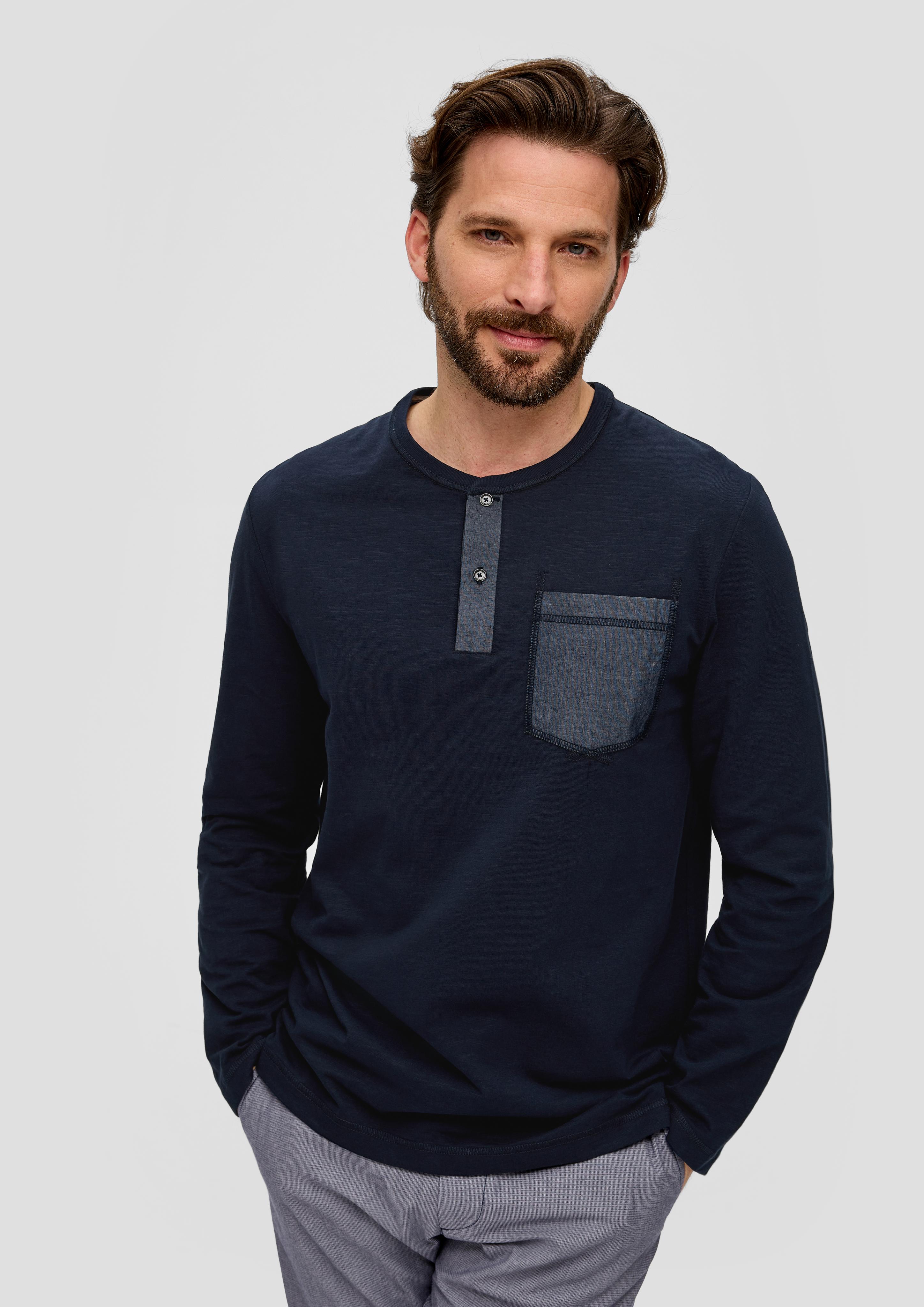 Langarmshirt mit Henley-Ausschnitt  2143931-5978