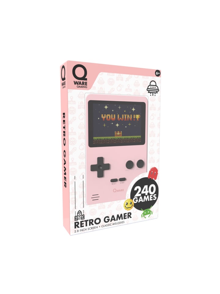 COFI 1453 Qware Retro Spielkonsole Handheld 240 Spiele für unterwegs in Rosa günstig kaufen onesize