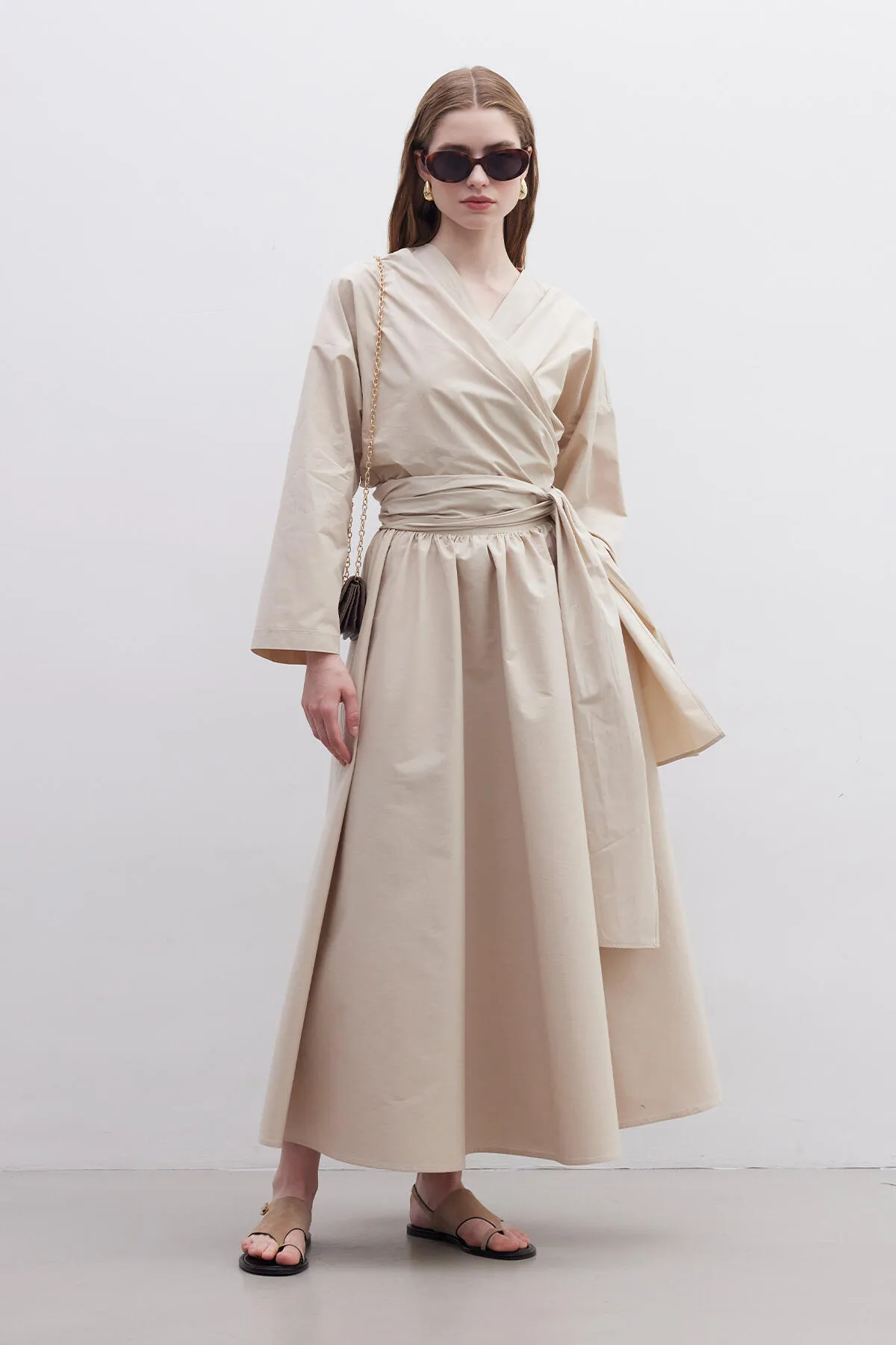 Manuka  Premium Hemd im Kimono-Stil, Kamel