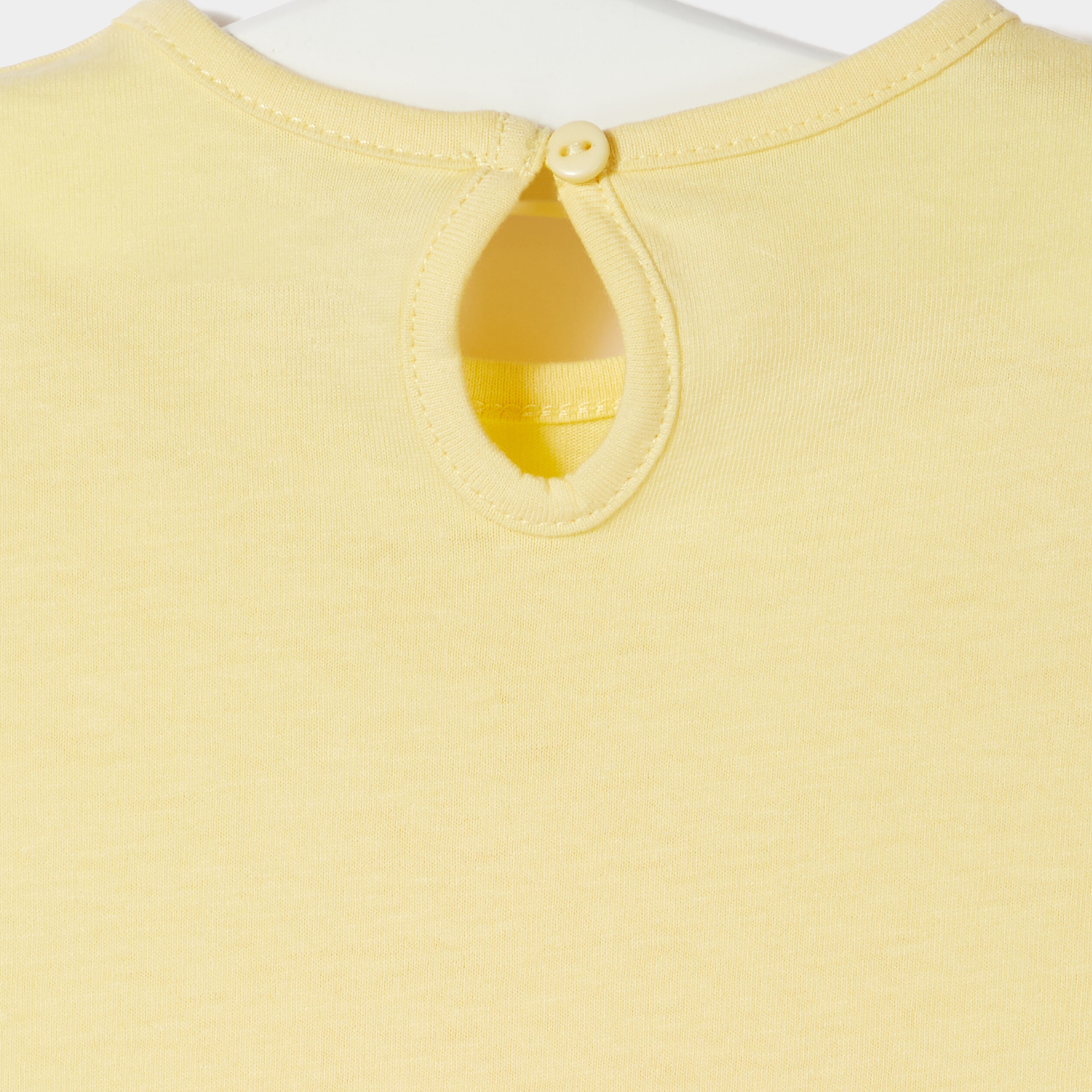 T-shirt manches courtes jaune clair bébé fille | La Halle