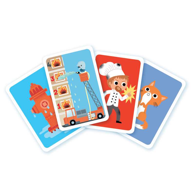 Jeu de cartes Au feu les pompiers Nathan