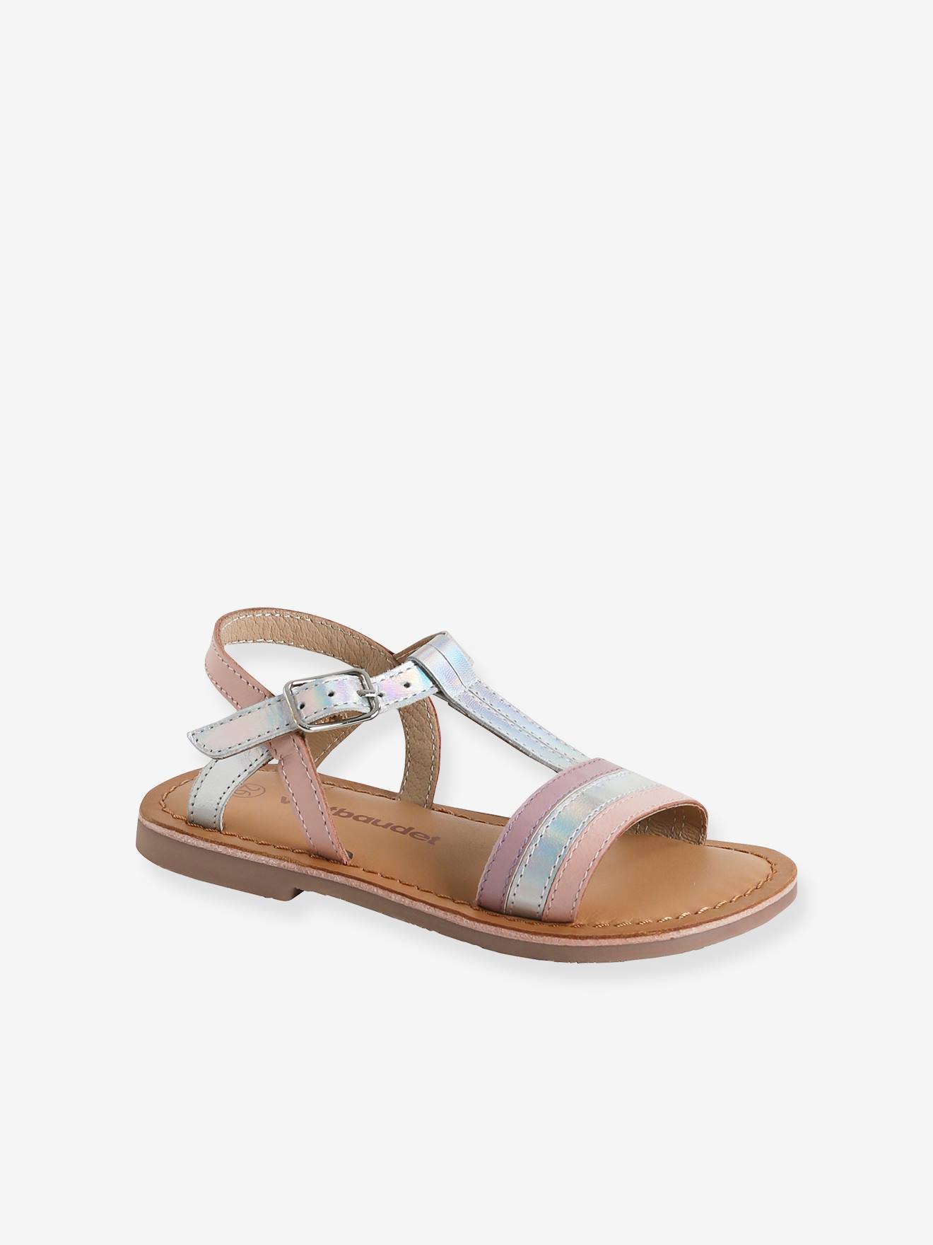 Sandales cuir fille light gold