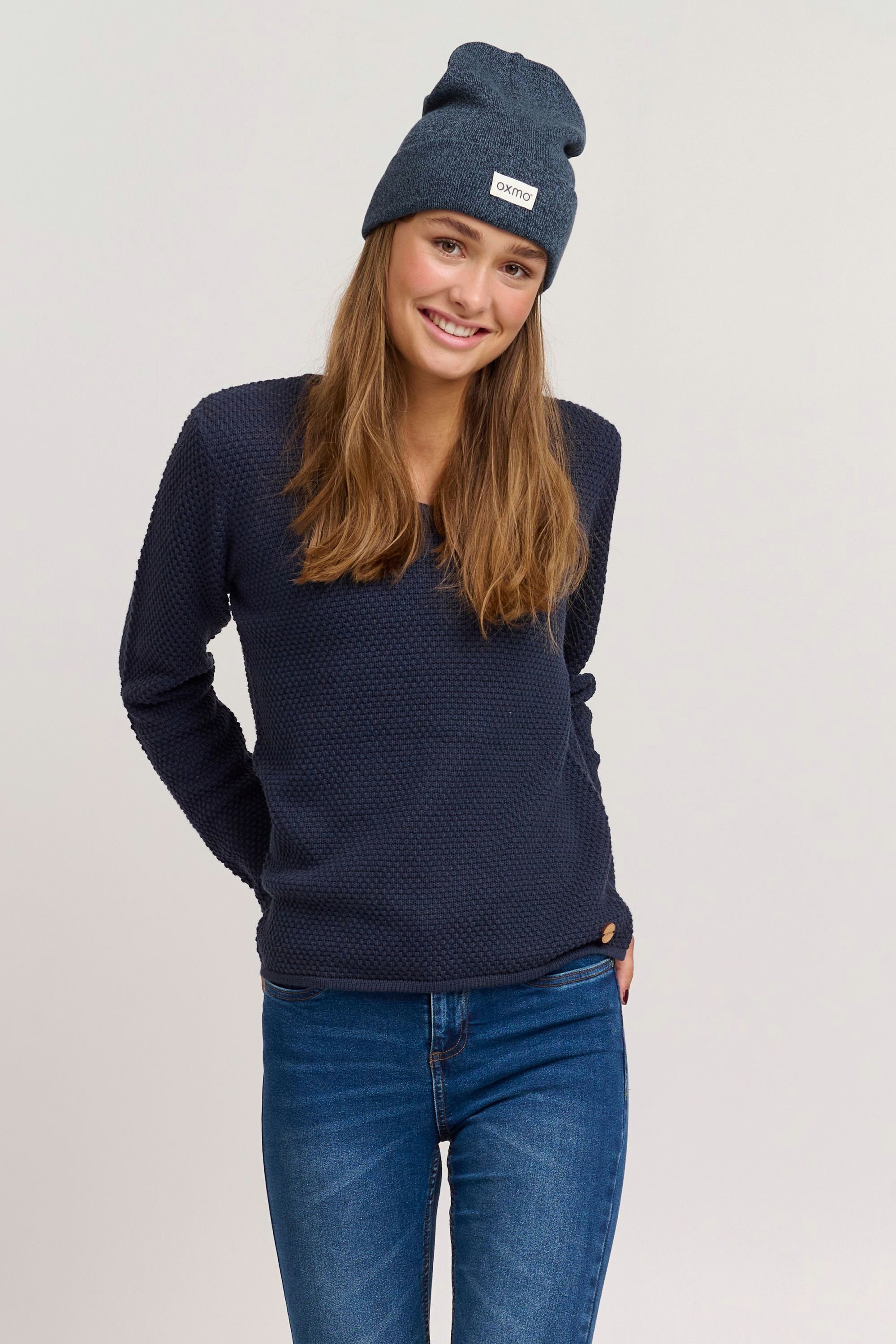 OXMO Beanie OXBiene Strickmütze mit Logobadge