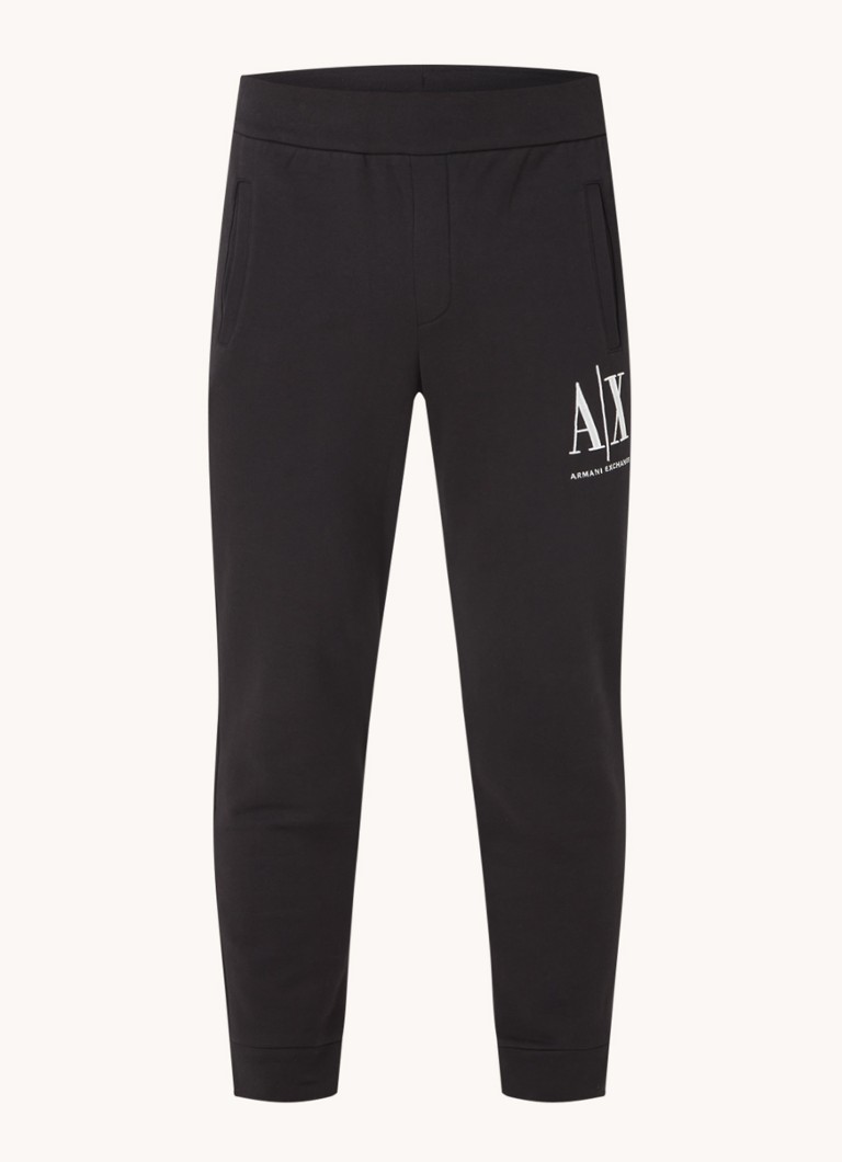 Armani Exchange Slim fit rövidített melegítőnadrág logós hímzéssel