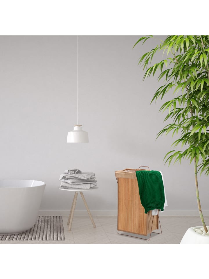 relaxdays Wäschekorb in Natur - (B)38 x (H)61 x (T)22 cm günstig kaufen onesize
