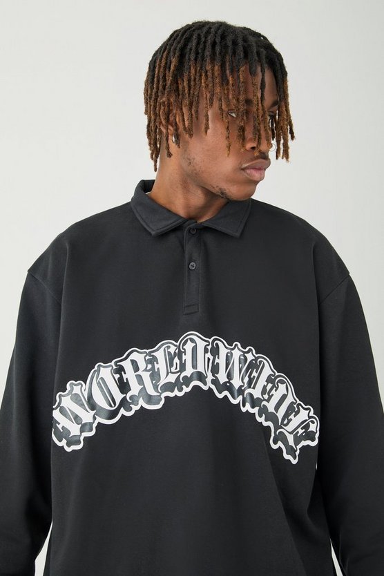 Tall Oversize Worldwide Rugby-Hemd
