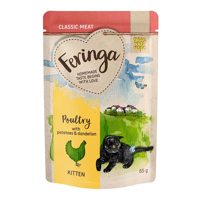 Feringa Classic Meat Menü Kitten Pouches 12 x 85 g