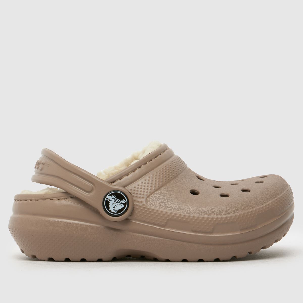 Crocs beige & bruna klassiska fodrade träskor för småbarn
