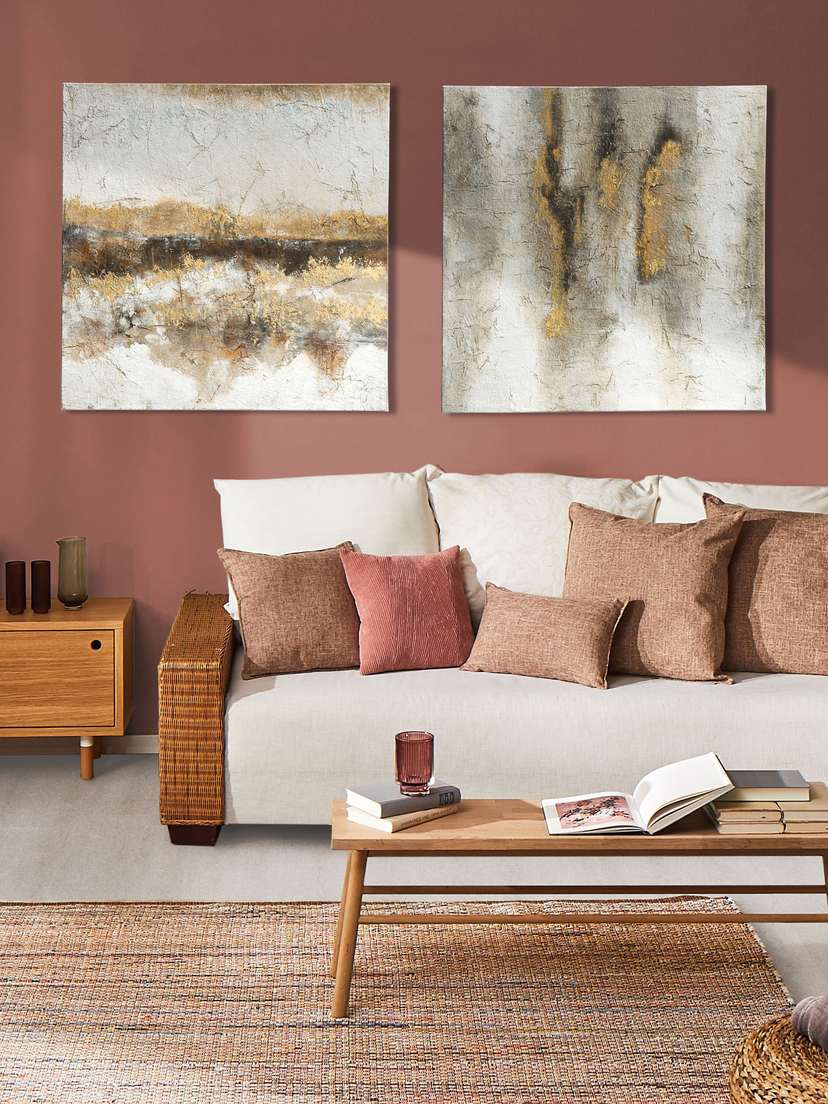Graue Fantasie Leinwand-handgemalt, Graubeige