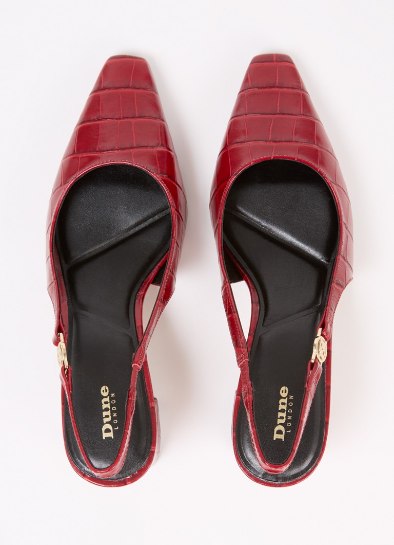 Pantofi cu toc slingback Dune London Contact, din piele cu textură de crocodil.