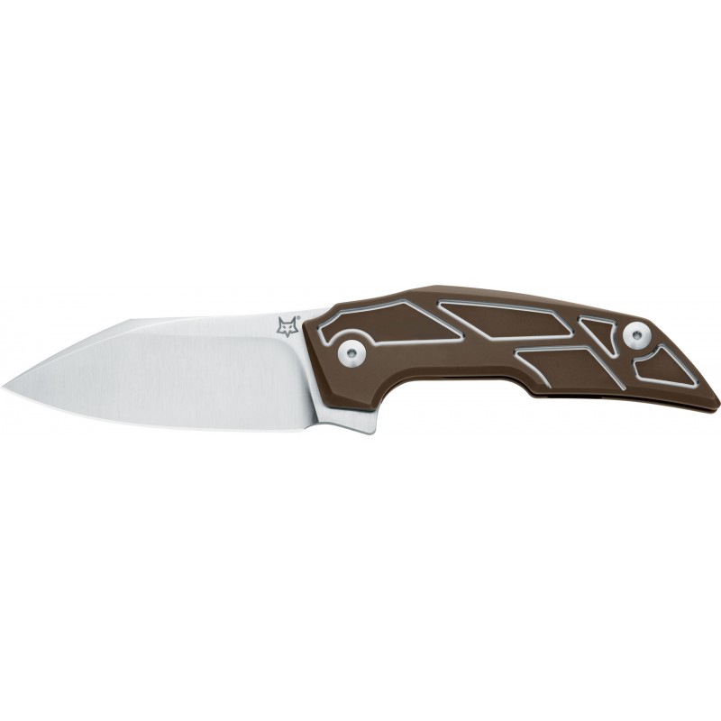 Fox Phoenix Messer, Militärmesser mit braun eloxiertem Titangriff, Tashi Bharucha Design