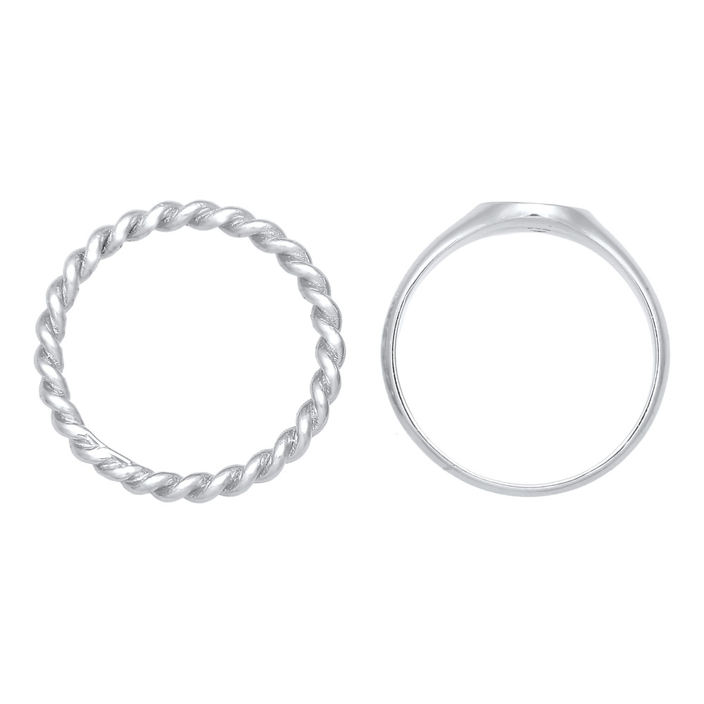 Elli Elli Bague Bague à chevalière pour dames Duo Basic Trend en argent 925 Bague